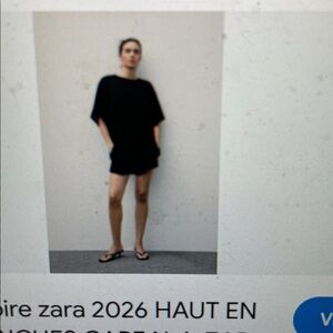 Zara cape sleeve oversized short sleeve knit top- new